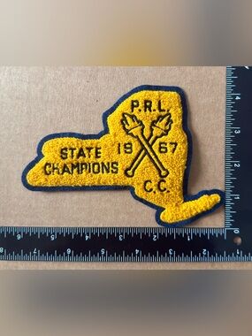 Yellow & Navy Chenille Patch - PRL C.C. 1967